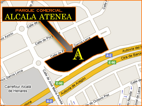 Mapa para llegar a Alcalá Atenea - Centro Comercial en Alcalá de Henares